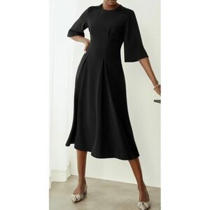 The Fold London Asti Midi Dress in Black Size 4 (US) 8 (UK)